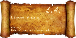 Linder Anina névjegykártya